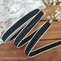 روبان گونی بافت مشکی 1 سانت