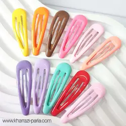 گیره تق تقی رنگی مثلثی 5 سانت (10 عددی)