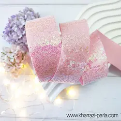 روبان پولکی صورتی روشن