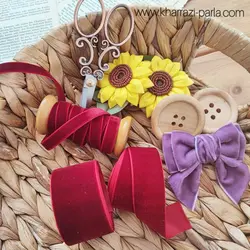 روبان مخمل زرشکی (3 سایز)