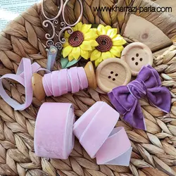 روبان مخمل صورتی (3 سایز)