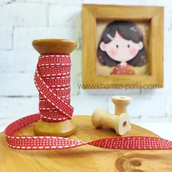 روبان لب کوک شطرنجی طرح لی 1 سانت قرمز