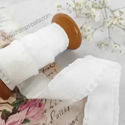 روبان لب چین 2.5 سانت سفید