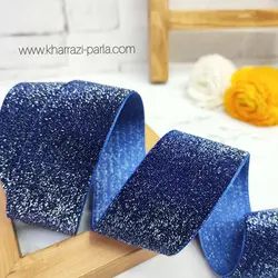 روبان مخمل شاین دار 4 سانت سرمه ای