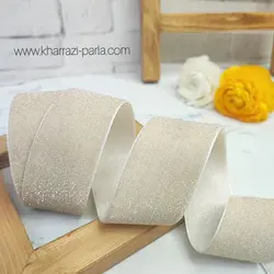 روبان مخمل شاین دار 4 سانت شیری