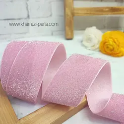 روبان مخمل شاین دار 4 سانت صورتی سیر
