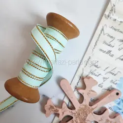 روبان لبه زری 1 سانتی سبز آدامسی