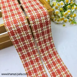 روبان شنل چهارخونه عنابی