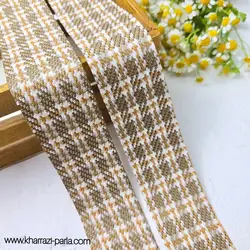 روبان شنل چهارخونه کرم