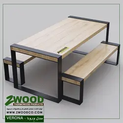 میز و نیمکت چوبی ورونا