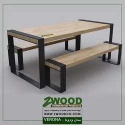 میز و نیمکت چوبی ورونا
