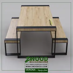 میز و نیمکت چوبی ورونا