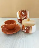 ست شش تیکه پاسماوری و جا ادویه طرح قهوهای