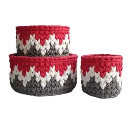 سبد قلاب بافی تریکو مدل Sara-2024 مجموعه 3 عددی