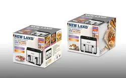سرخ کن بدون روغن 8 لیتری 2 قلو نیولند مدل air fryer NEWLAND NL-2745BS