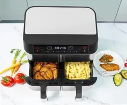 سرخ کن بدون روغن 8 لیتری 2 قلو نیولند مدل air fryer NEWLAND NL-2745BS