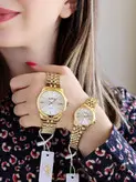 ست ساعت زنانه مردانه مارک الکساAlexa اورجینال شرکتی موومنت ژاپن ضد اب تقویم دار به همراه پک اصلی