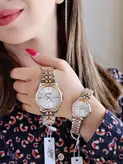 ست ساعت زنانه مردانه مارک الکساAlexa اورجینال شرکتی موومنت ژاپن ضد اب تقویم دار به همراه پک اصلی