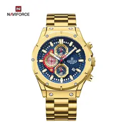ساعت مردانه ناویفورس مدل. naviforce 8026سه موتور فعال تقویم دار ضد اب موتور ژاپن به همراه پک کامل