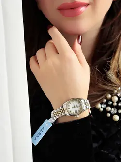 ساعت زنانه مارک الکساAlexaمومنت ژاپن رنگ ثابت ضداب اورجینال طرح رولکس تقویم دار به همراه پک اصلی یک سال گارانتی