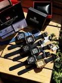 ساعت مردانه مارک ناویفورس مدل naviforce 8037موتور ژاپن سه موتور فعال کورنو گراف رنگ ثابت تقویم دار به همراه پک اصلی