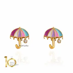 گوشواره طلا کودک طرح چتر کد KE114