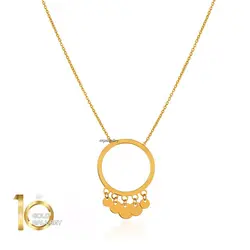 گردنبند طلا طرح دایره و پولکی کد LN878