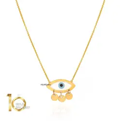 گردنبند طلا طرح چشم نظر و پولکی کد CN516