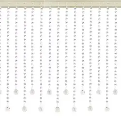 پرده آریا کریستال مدل کوتاه و بلند  عرض 150 و ارتفاع 30 سانتی متر(بی رنگ)