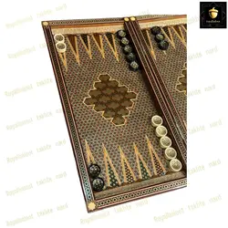 خرید تخته نرد تمام خاتم اعلا طلاکوب کد125 | رویال بلوط