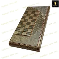 خرید تخته نرد تمام خاتم اعلا طلاکوب کد125 | رویال بلوط