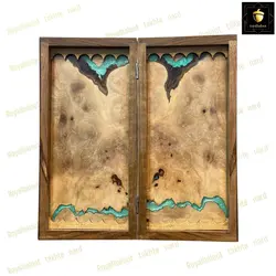 خرید تخته نرد تک بازی زبان گنجشک و رزین رویال بلوط