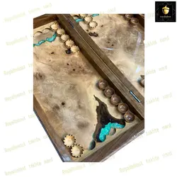 خرید تخته نرد تک بازی زبان گنجشک و رزین رویال بلوط
