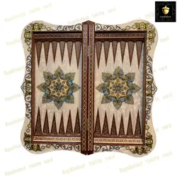 خرید تخته نرد خاتم کاری تذهیب  رویال بلوط