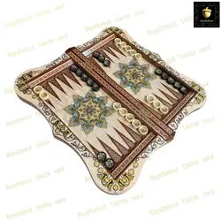 خرید تخته نرد خاتم کاری تذهیب  رویال بلوط