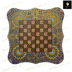 خرید تخته نرد خاتم کاری تذهیب  رویال بلوط