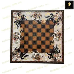 خرید تخته نرد خاتم نقاشی چوگان سه بعدی صدفی رویال بلوط