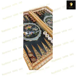 خرید تخته نرد خاتم نقاشی چوگان حاشیه تذهیب کد 36 | رویال بلوط