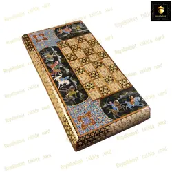 خرید تخته نرد خاتم نقاشی چوگان حاشیه تذهیب کد 36 | رویال بلوط