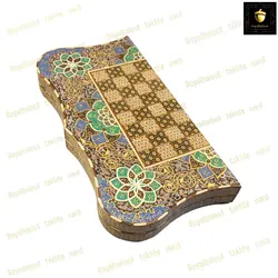 خریدتخته نرد خاتم نقاشی تذهیب دالبر سبز مشکی | رویال بلوط