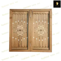 خرید تابلو تخته نرد منبت بته جقه چوب گردو کد159 | رویال بلوط