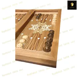 خرید تابلو تخته نرد منبت بته جقه چوب گردو کد159 | رویال بلوط