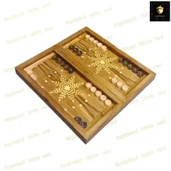 خرید تابلو تخته نرد منبت بته جقه چوب گردو براق کد 161 | رویال بلوط