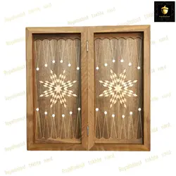 خرید تخته نرد چوب گردو پشت منبت سیمرغ کد 120 | رویال بلوط