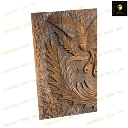 خرید تخته نرد چوب گردو پشت منبت سیمرغ کد 120 | رویال بلوط