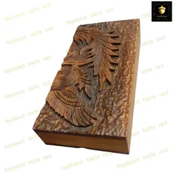 خرید تخته نرد چوب گردو پشت منبت سیمرغ کد 120 | رویال بلوط