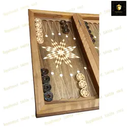 خرید تخته نرد چوب گردو پشت منبت سیمرغ کد 120 | رویال بلوط