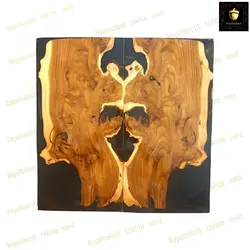 خرید تابلو تخته نرد ریشه گردو رزین تک بازی دور منبت کد 166 | رویال بلوط
