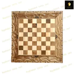خرید تخته نرد گردو سر و بغل منبت ریشه رویال بلوط