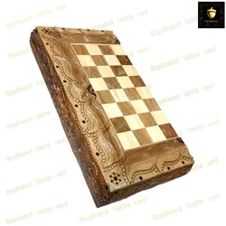 خرید تخته نرد گردو سر و بغل منبت ریشه رویال بلوط
